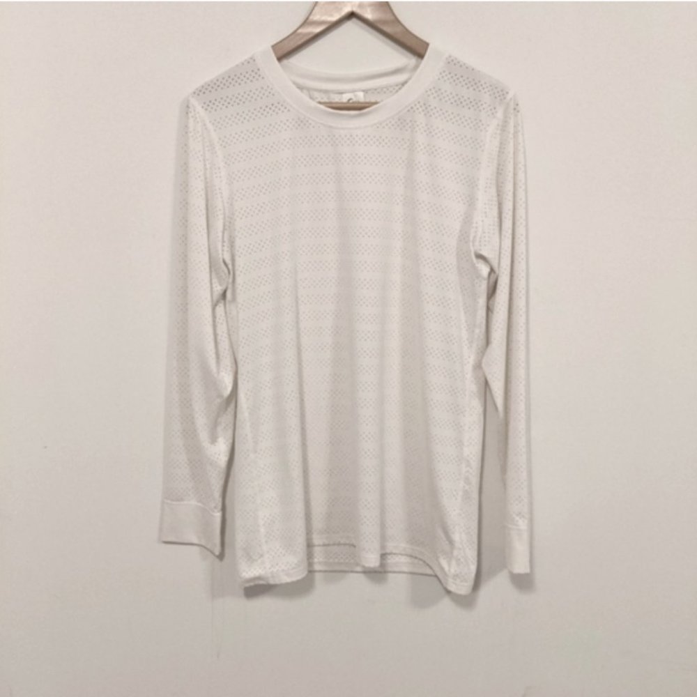 Zyia Active White Perforated Chill Long Sleeve Top S - Picture 4 of 14